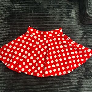 Stylish Red Polka Dot Midi Skirt